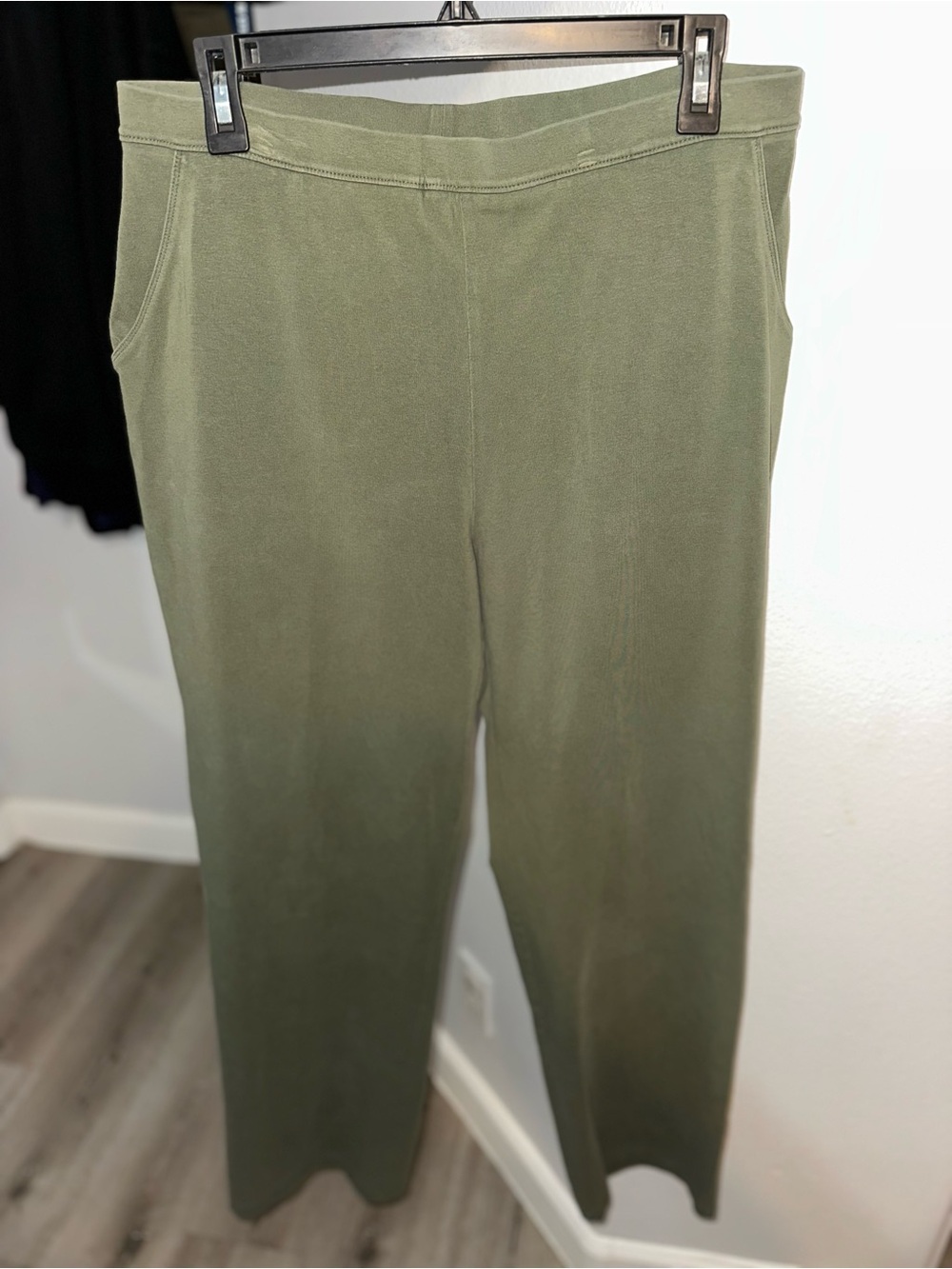 L.L. Bean Olive Green Wide-Leg Pull-On Pants